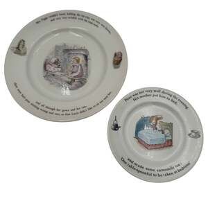 Wedgwood Mrs. Tiddy Winkle Dinner Plate and Peter Rabbit B&B Plate Bone China